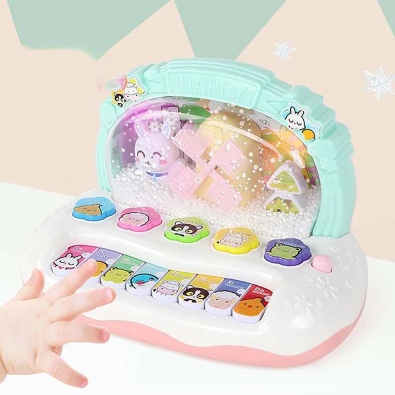 Non-Toxic Baby Puzzle Music Piano Toy With Snowflake Led Light Children Early Education Electronic Toys For Kids New Year Christmas Gifts