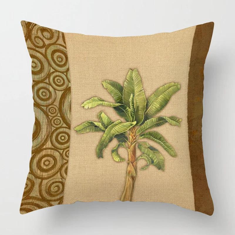Home Decor Tropical Palm Tree Pattern Pillow Covers Pattern Cushion Cover Suitable for Sofa Bedroom Car Pillow Cover