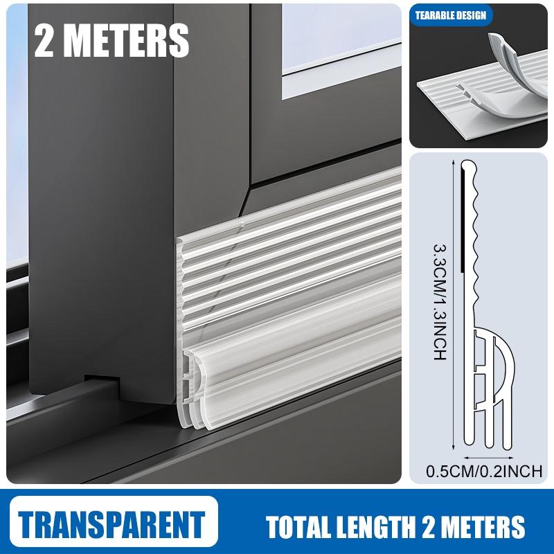 2/4M Självhäftande Fönster Dörrtätningslist Vindtät Ljudisolerad Dammtät för Skjutglasdörrar Fönster Isolering Enkel Installation