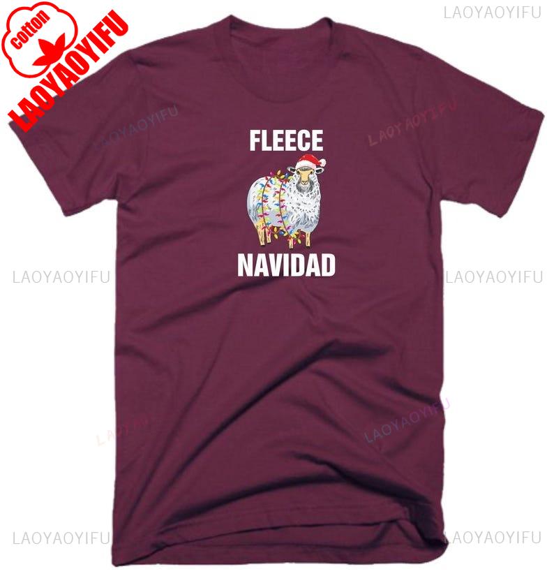 Lovely Fleece Navidad T Shirt Christmas Clothing Funny Rude Offensive Joke Xmas Lights Festive Sheep Birthday Gift Regular Tee