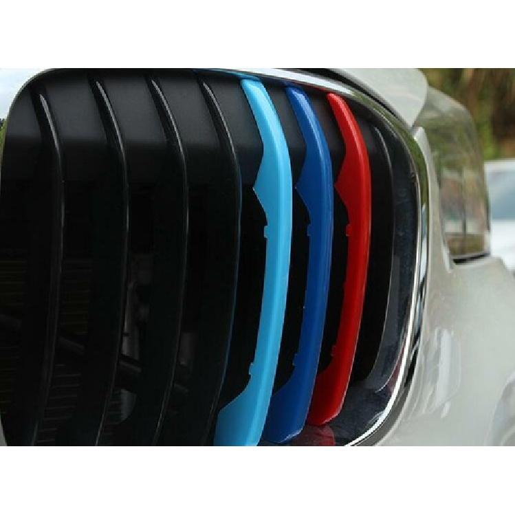 For BMW X1 2016- F48 3 Colors Front Center Mesh Grille Grill Strip Trim 3Pc