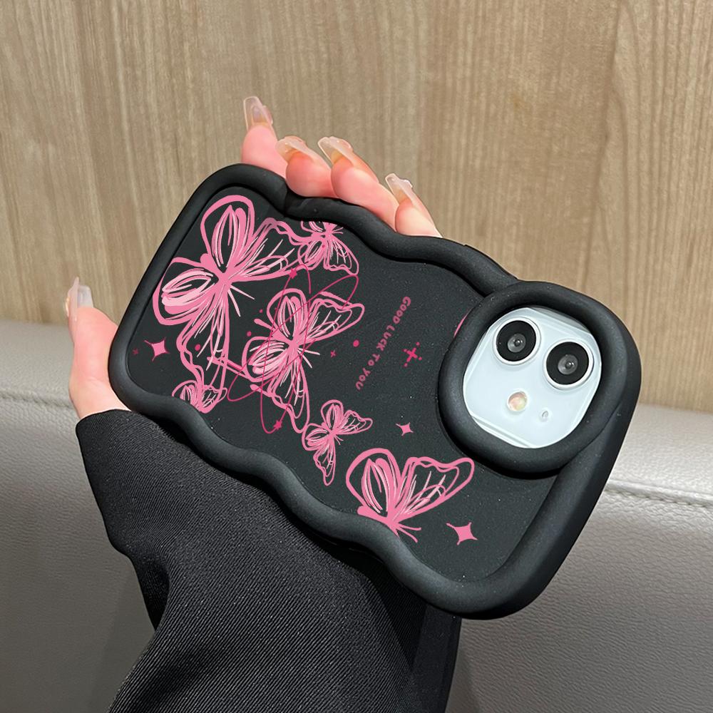Big Wave Edge Soft Silicone Material Macaron Phone Case Shockproof Protective Rubber Casing for OPPO Reno Realme Infinix Tecno