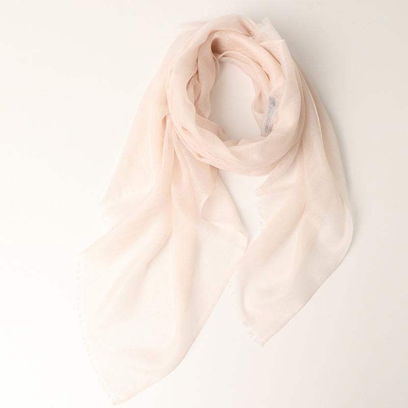 Light and thin ring velvet women's cashmere square scarf plain spring and summer new models can wear 200 scarves