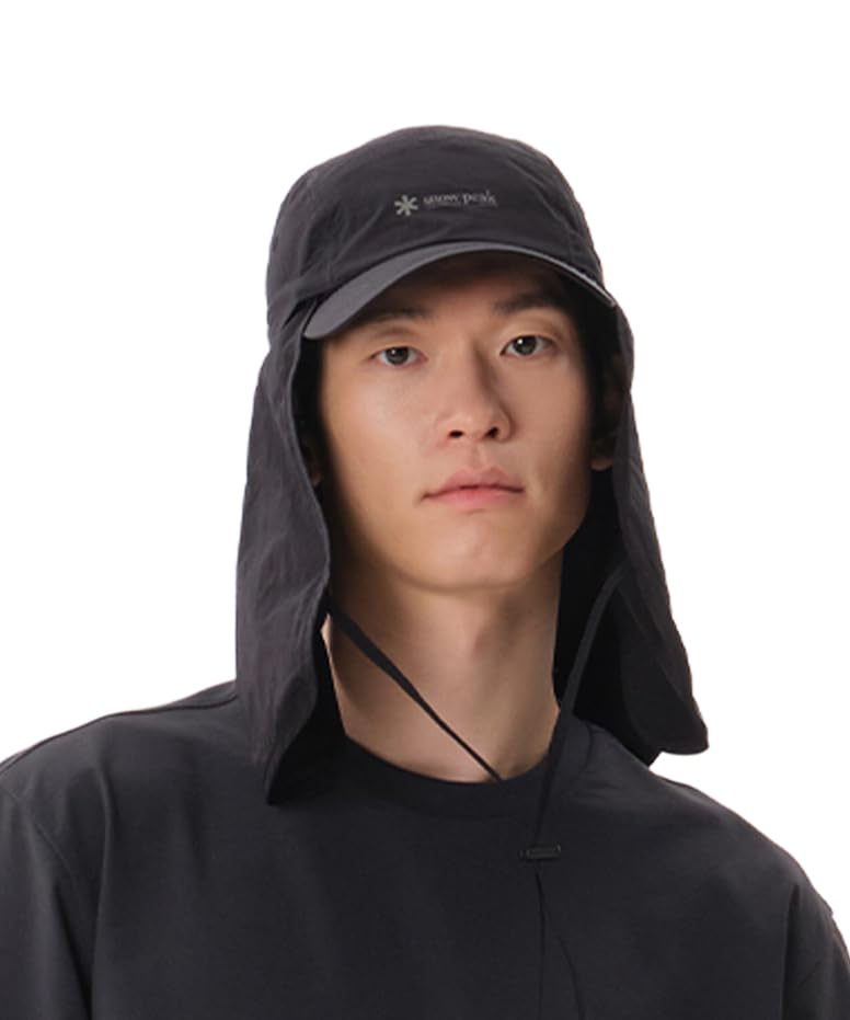 Snow Peak Sunshade Camp Cap Headwear Cap Hat for Men and Size M GS-S25MUFCC76 Women, Black,