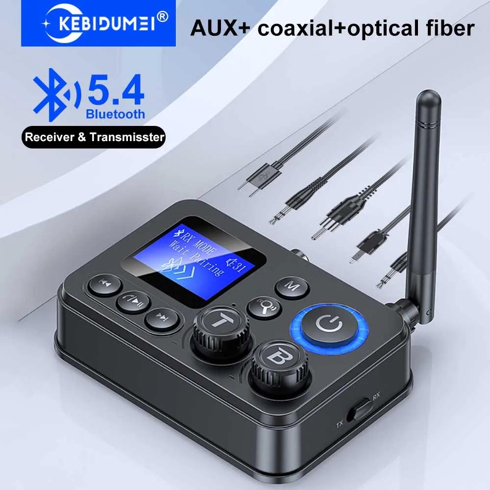 Bluetooth 5.4 Audio Transmitter Receiver 3.5mm AUX RCA Optical Coaxial Stereo Wireless Adapter Converter For Speaker TV PC Car