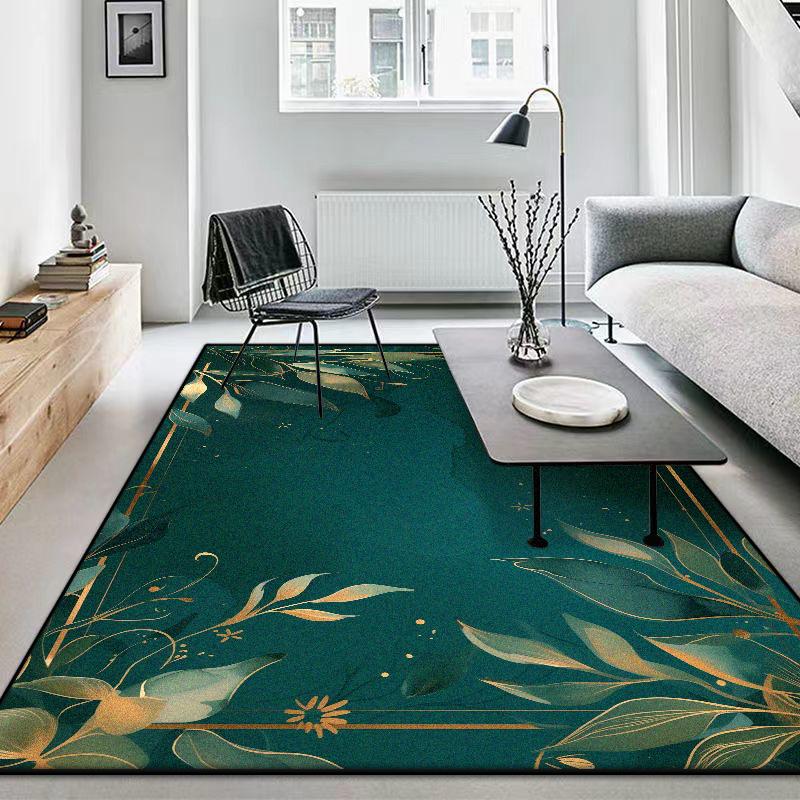 Golden Border Non-slip Home Decoration Luxury Living Room Rugs Big Size Soft Foldable Bedroom Carpet Easy Clean Sofa Table Mat