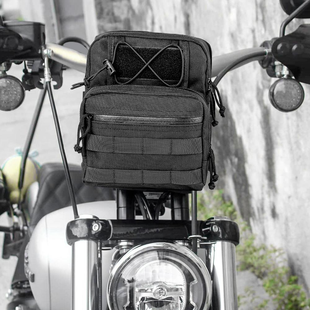 Motorcycle Sissy Bar T-Bar Handlebar Bag For Harley Softail Dyna Sportster FXBB Custom Front Handle Bars Bags Travel Pouch Bag