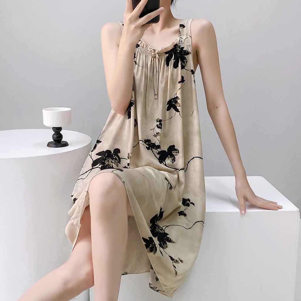 Cotton and Silk Pajamas Women's Suspenders Summer Pajamas Women's Cool and Cute Girls Are Sweet and Can Be Worn Outside Students' Summer Cotton 
