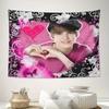 Love Gesture Tapestry Fans Surrounding Wall Cloth Pop Idol Style Photography Background Artifacts Room Decoration