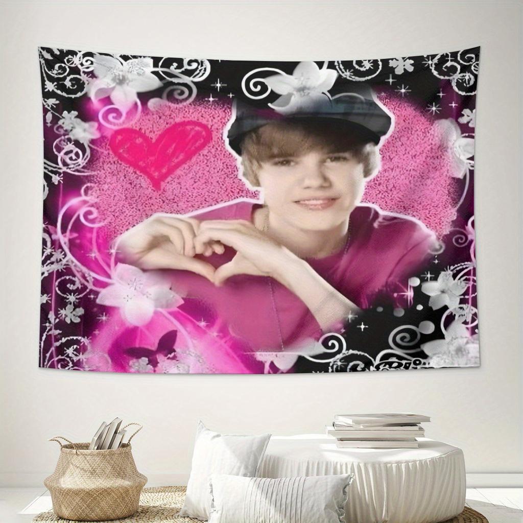 Love Gesture Tapestry Fans Surrounding Wall Cloth Pop Idol Style Photography Background Artifacts Room Decoration