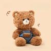 Embroidered Cartoon Cute Denim Overalls Teddy Bear Plush Toy For Gift Children
