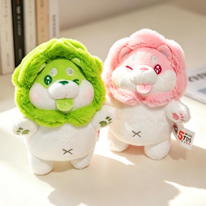 1214Cm Cute Vegetable Fairy Cabbage Dog Plush Toy Soft Stuffed Doll Keychain Pendant Fluffy Animal Birthday Gift Kids Boy Girls
