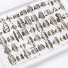 20pcs/lot Women's Fashion Stainless Steel Big And Small Hollow Cut Jewelry Rings Mix Love Flower Heart Style For Party Gift