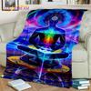 Rainbow 7 Chakra Yoga Meditation Blanket,Flannel Throw Blanket for Home Bedroom Bed Sofa Picnic Office Hiking Leisure Nap Cover