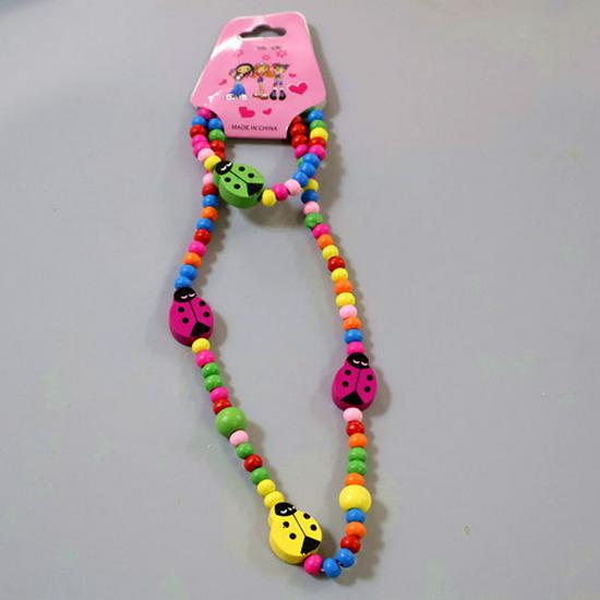 

Korean Cute Princess Cartoon Necklace - Colorful Beaded Choker for Girls