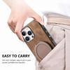 360 Rotating Ring Holder Kickstand Case For iPhone 16 Pro Max 15 Plus 14 13 12 11 SE 2024 Retro Pu Leather Back Magnetic Cover