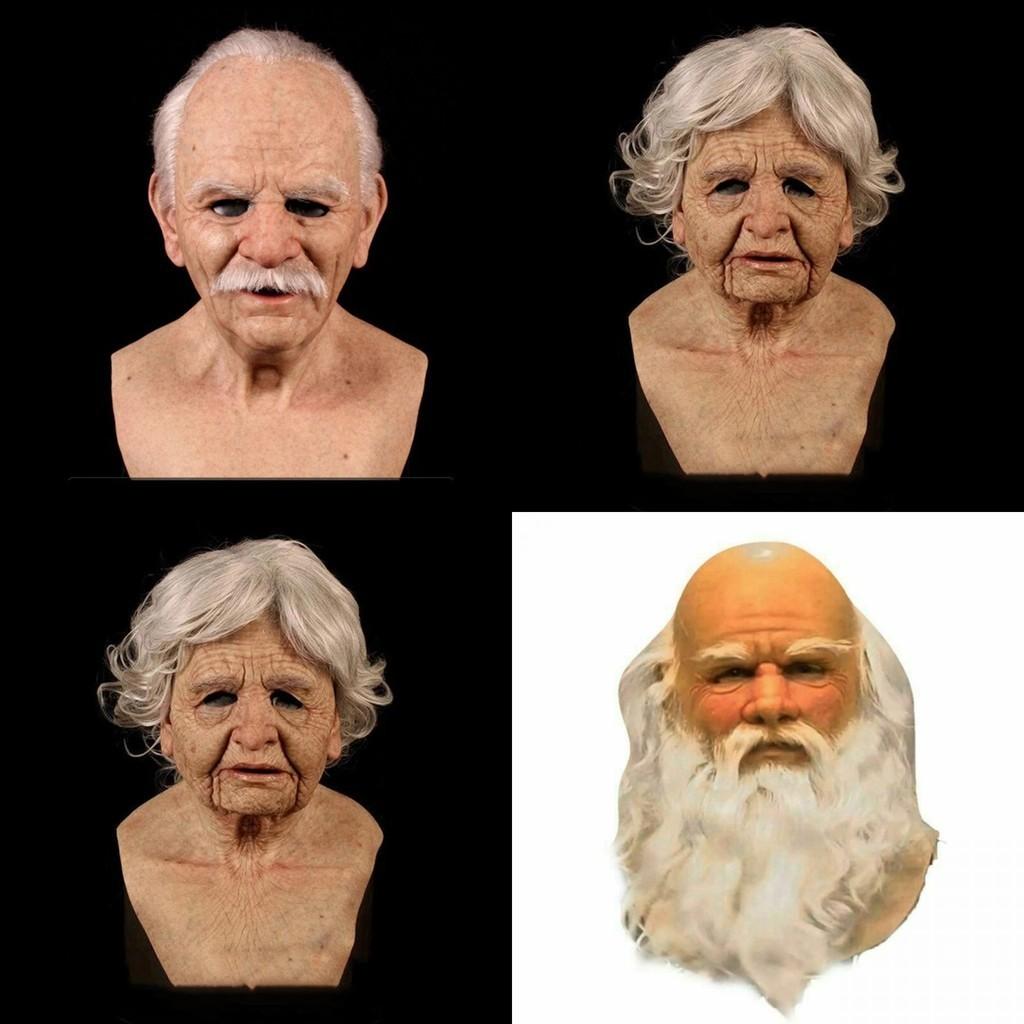 Realistic Latex Old Man Face Mask For Fancy Dress Cosplay Costume Halloween High Quality Material