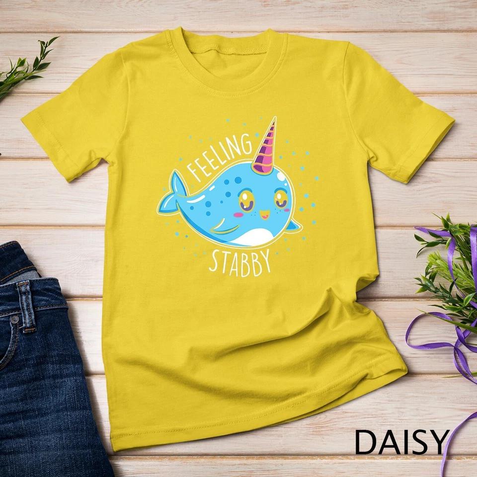 Cute Feeling Stabby Narwhals T-Shirt Kawaii Whale Gift Unisex T-shirt 3 3XL