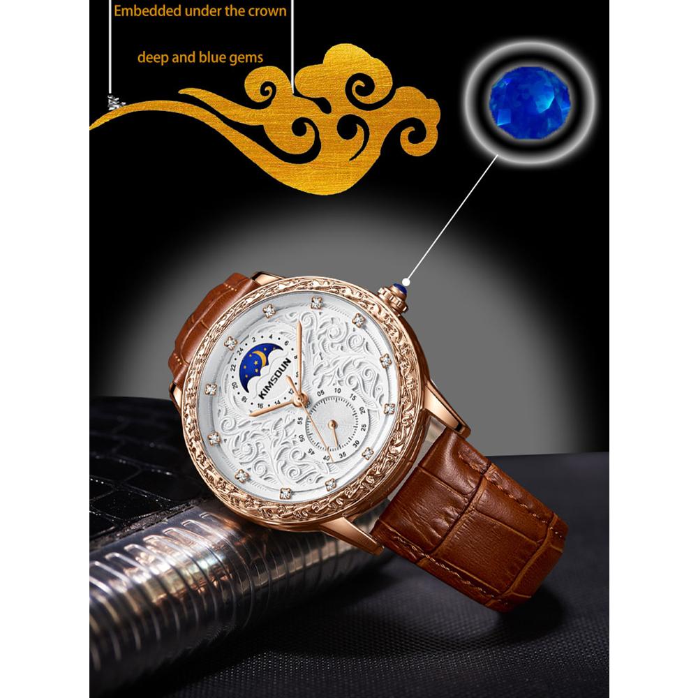 KIMSDUN Montre Homme Marque Top Luxe Montre Rétro cargo, lune, montre mécanique étanche pour homme haut de gamme