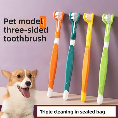Driehoofdige Tandenborstels, Huisdierentandenborstels, Hondentandenborstels en Kattentandenborstels, Mondhygiëneproducten voor Katten en Honden, Kleine Hondentandenborstels met Zachte Borstelharen