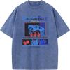 Vintage Manga Graphic Tshirt Harajuku Washed Oversized T Shirt For Mens Womens Clothing Summer Cotton Short Sleeve Tees Tops