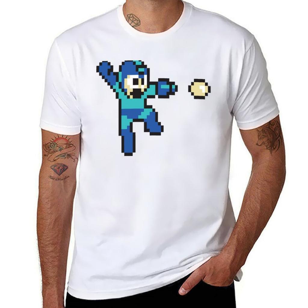shirts for man t heavy T-Shirt pack cotton white megaman t shirt man retro