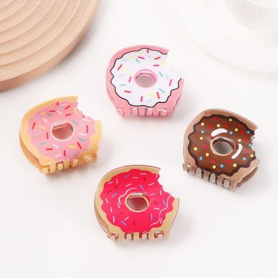 Hair Claw Donut Shape Back Head Shower Clip Medium Size Strong Grip Shark Hair Claw Versatile Hair Accessory