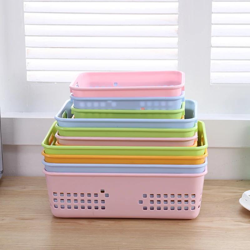 10-piece Storage Basket Versatile Children Toys Desk Snacks Bathroom Supplies Plastic Organizer Kitchen Hollow Vegetable Baskets