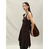 Anggae Petal Jersey Dress Brown