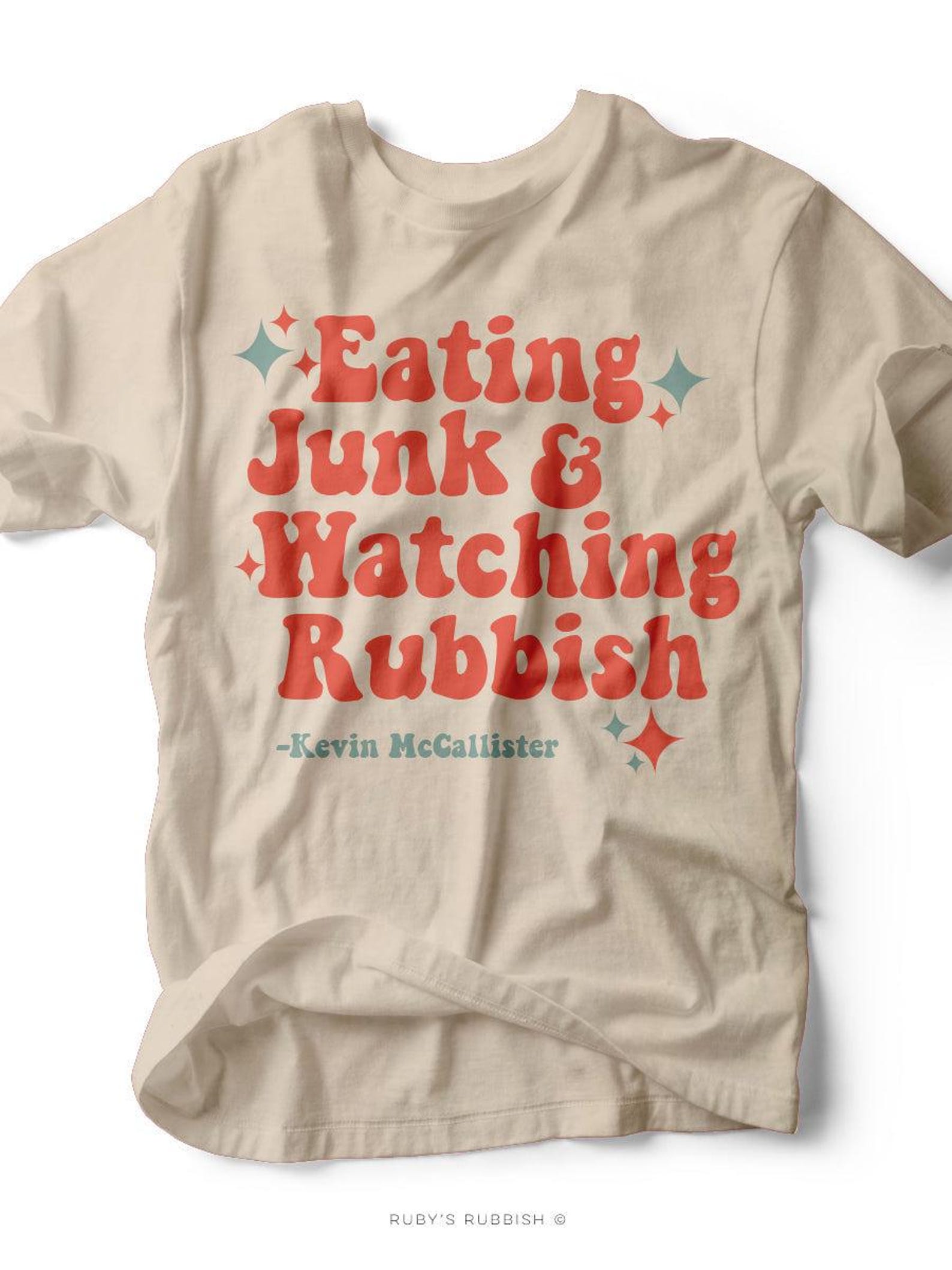 Eating Junk Food & Watching Rubbish | Seasonal T-Shirt | Ruby s Rubbish® S