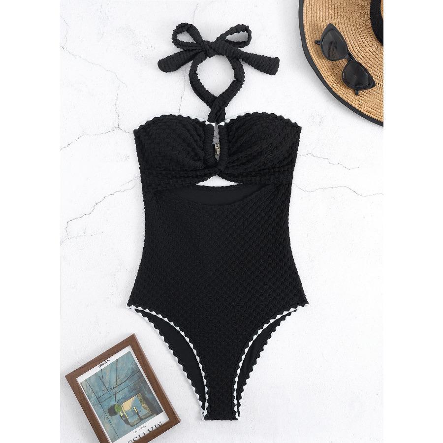 

New Women s One Piece Swimsuit Sports Style Bathing Suit with Crisscross Straps Sexy Bikini Style 0892 XL чорний