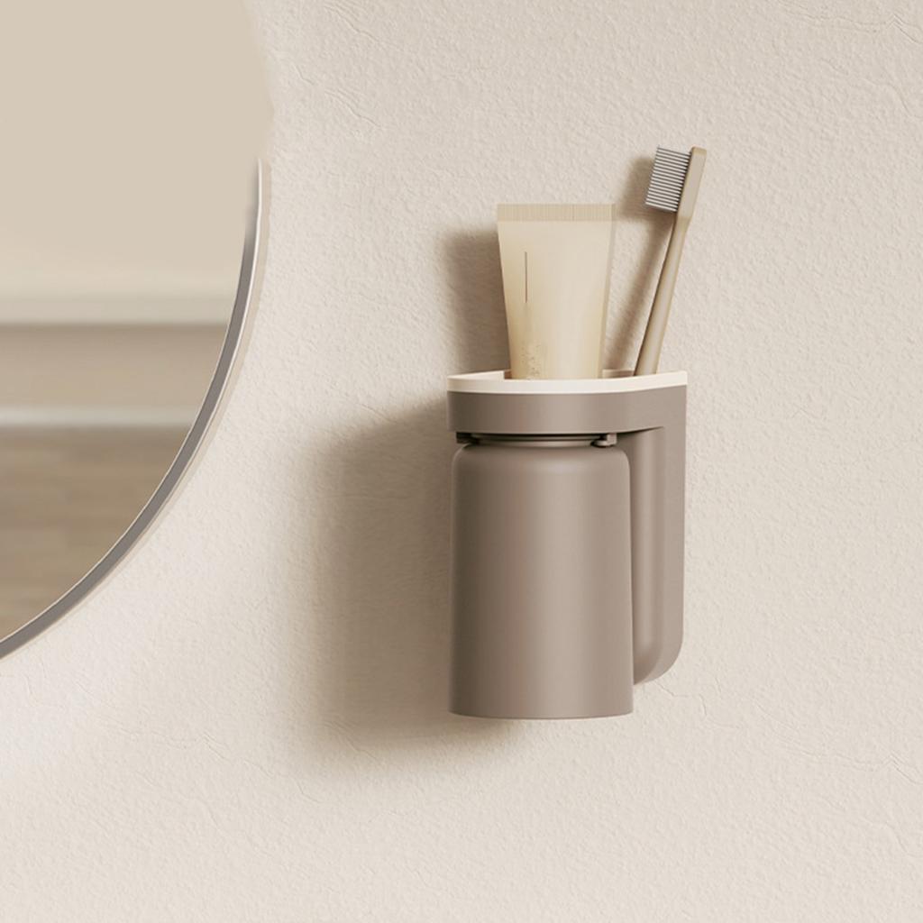 Wall Mounted Toothbrush Holder with Self-Adhesive Design No Drilling Bathroom Organizers for Bathroom and Kitchen Use