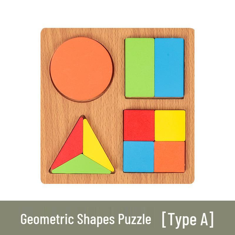 Montessori Wooden Geometric Shapes Sorting Puzzle for Early Education
