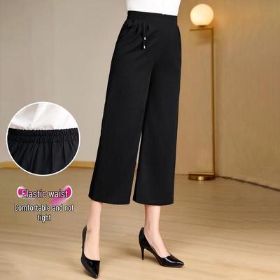 Pastime Women's Elastic Waist Straight-Leg Cropped Pants