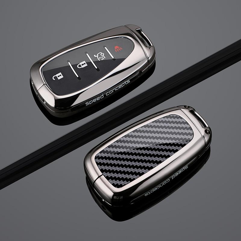 Car Key Fob Cover Metal Protective Shell Case for Chevrolet Camaro Cruze Malibu 2016/17/18/19 2020 Smart Remote Key Bag