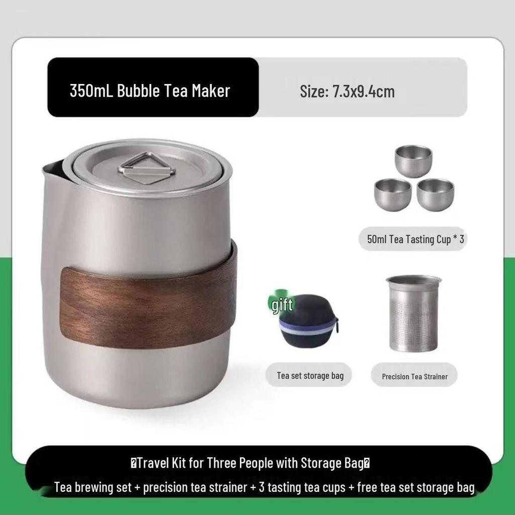 Portable Pure Titanium Tea Set: Anti-Scald, Outdoor Camping, Travel-Friendly Tea Maker