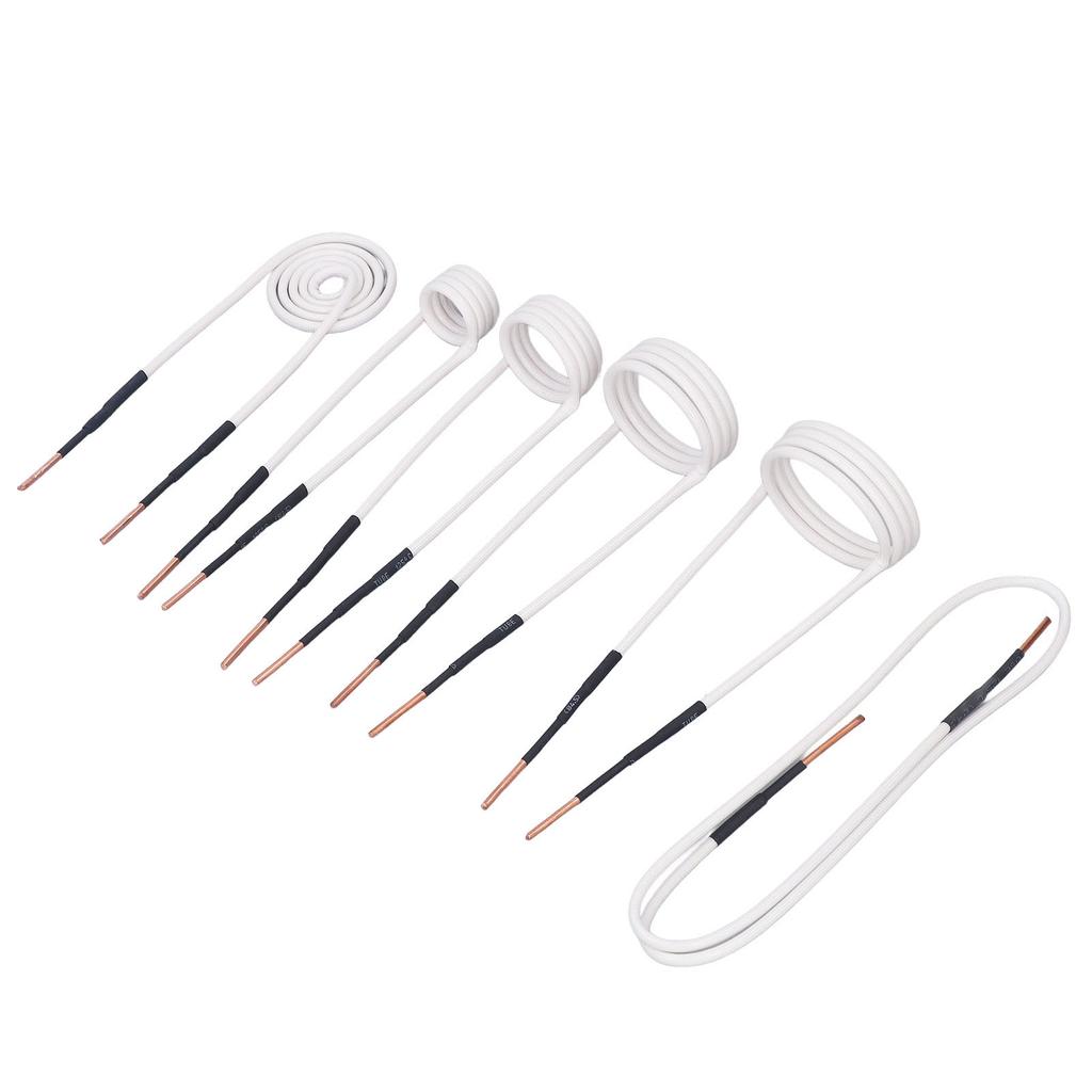 6 Pcs Induction Heater Coil Kit 2.5mm Brass Core 20 30 40 50mm Free Forming Flat Type Induction Heater Wires