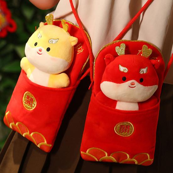 Envelope Shoulder Bag Pp Cotton Filled Dragon Doll Women Kids Plush Messenger Crossbody