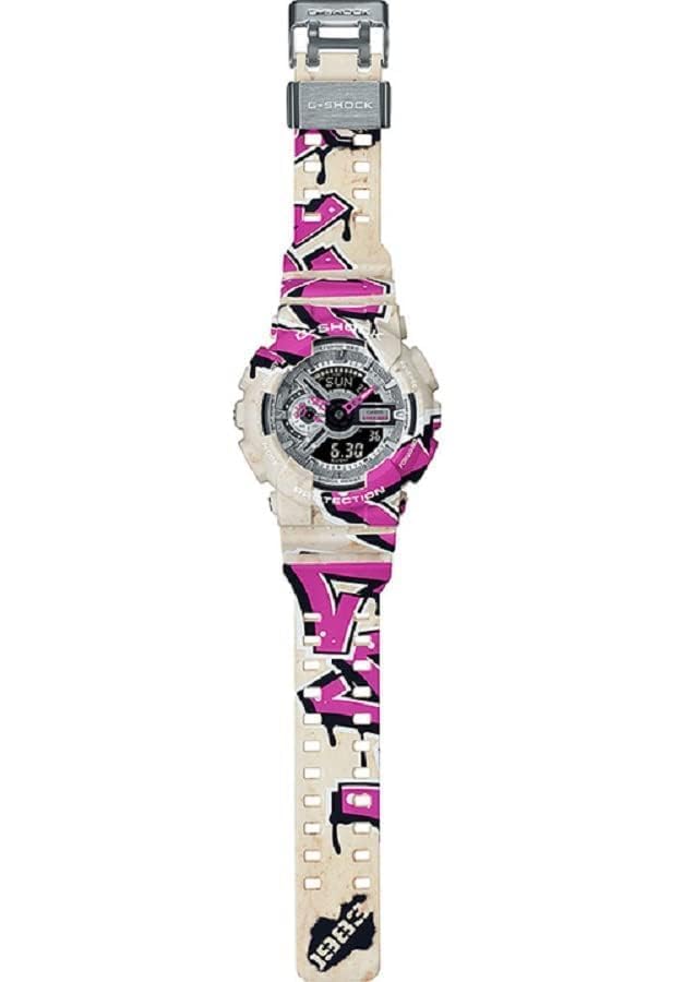 CASIO G-SHOCK 110 Series Street Spirit GA-110SS-1A Men's Watch, Beige Silver Pink Multicolor