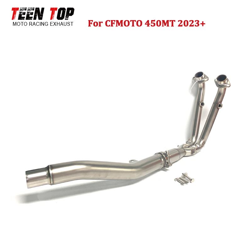 For CFMOTO 450MT 450-MT Exhaust Front Link Pipe 450 MT Motorcycle Escape Moto Front Connect Pipe Exhaust Header Fit OEM Muffler Header