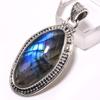 Natural Labradorite Gemstone 925 Solid Sterling Silver Gift Pendant 1.65" K9w40