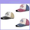 Baseball Cap Motorcycle Washed Vintage Cap Color Block Wide Brim Duck Tongue Hat