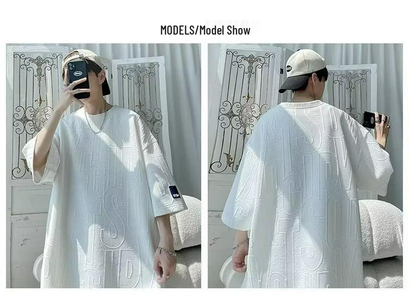 Men's Plus Size Loose Summer Casual Outfit Set - Short Sleeve & Shorts