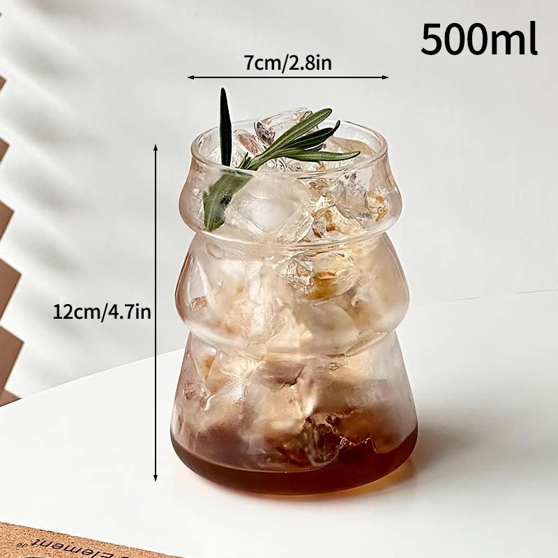 Cold Coffee Cups Iced Coffee Cups Glass Water Cup Coffee Mug Glass Drinkware Water Bottle Aesthetic Glass Cup Desk Accessorie