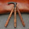 93.98 cm Walking Stick with Cast Aluminum Handle Leather Wrapped Wooden Cane with Floral Design Gift for Him, Her