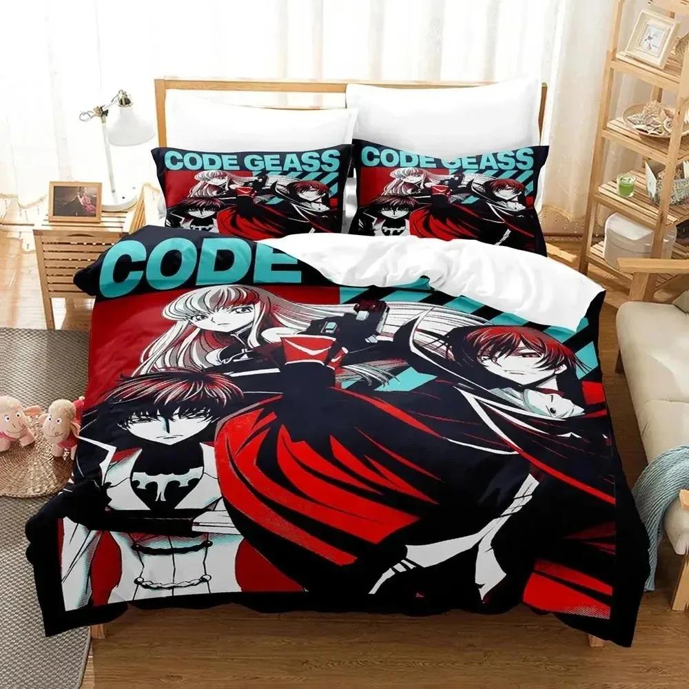 Anime GEASS C.C. CODE Bedding Set Duvet Cover Bed Set Quilt Cover Pillowcase Comforter King Queen Size Boys Adult Bedding Set