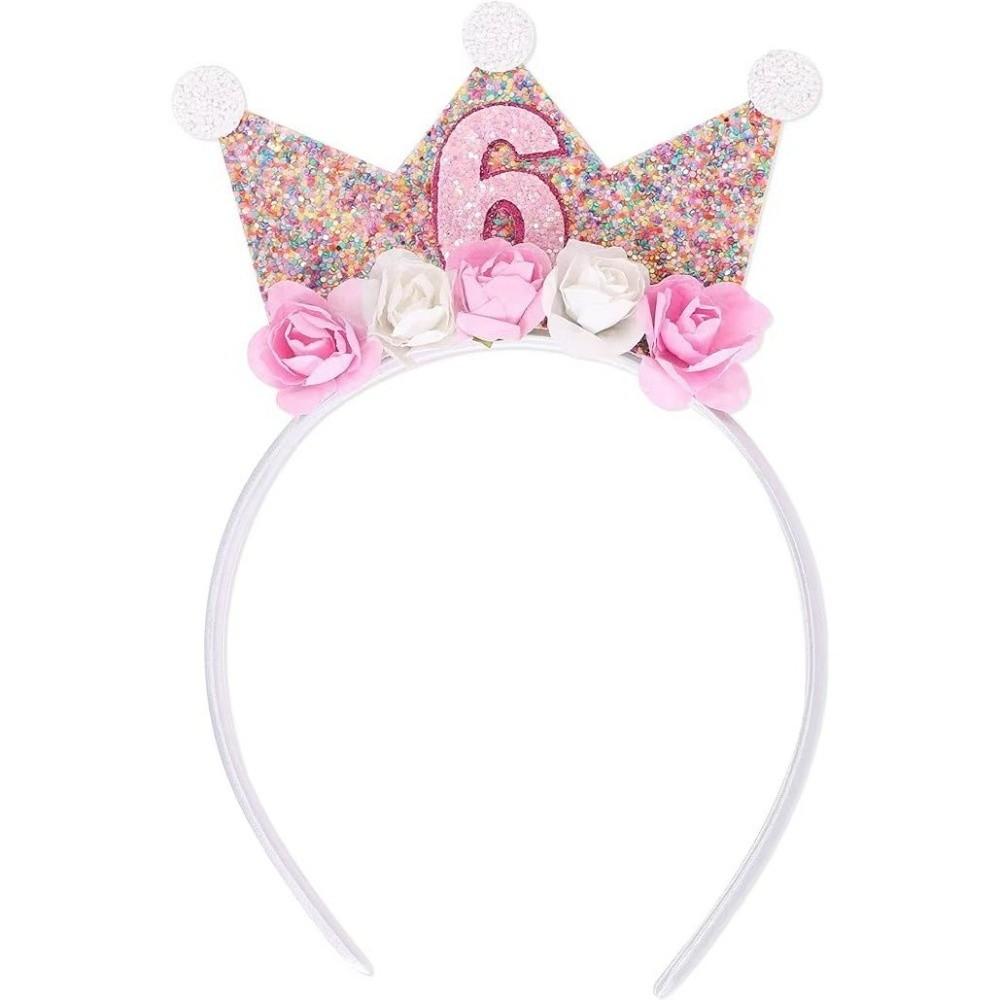 Kids' 2-6Y Flower Crown Hairband Sparkle Girl's Headbands Cute Princess Hair Band Hair Accessory