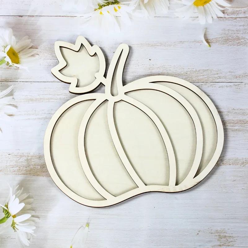 Latests Models Pumpkin Shaped Wooden Dessert Tray Halloween Thanksgiving Home Kids Favors Fruit Serving Happy Party Decoration