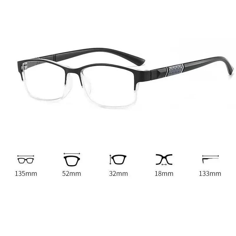 New Anti-blue Light Metal Reading Glasses Business Half Frame Classic Presbyopia Glasses Anti-fatigue Elderly Far Sight Glasses