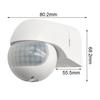 Light Sensor Motion Detector For Indoor And Outdoor IP44 Splash Proof LED PVC Wall Mounting White 80 X 68 X 56mm